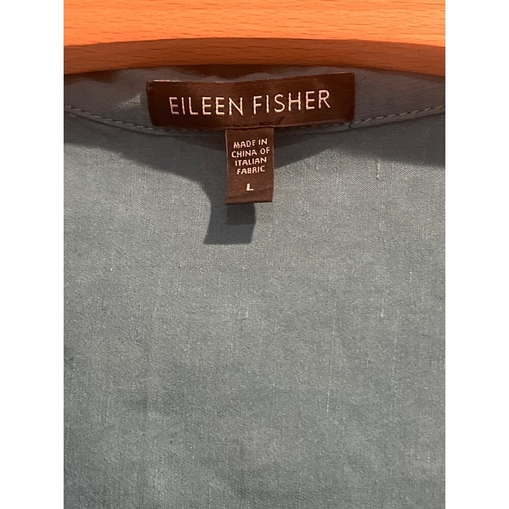 Eileen Fisher Womens Blue Button-Up Shirt L - Picture 5 of 9